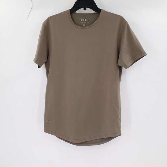 BYLT Shirt Mens Small Drop Cut Short Sleeve Lux Crew Neck Stretch Casual green - Picture 1 of 9